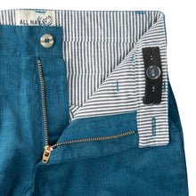 Load image into Gallery viewer, Teal Regular Fit Corduroy Pants