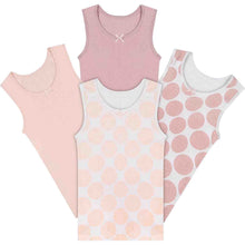 Load image into Gallery viewer, Girls Dot Pattern Undershirt 4 Pack