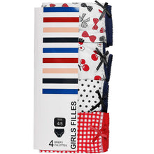 Load image into Gallery viewer, Girls Red and Navy Briefs 4 Pack