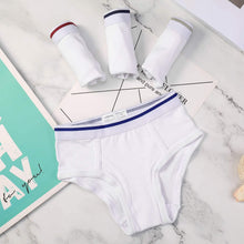 Load image into Gallery viewer, Boys White Colored Rim Briefs 4 Pack