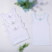 Load image into Gallery viewer, Girls White Colored Rim Undershirt 4 Pack
