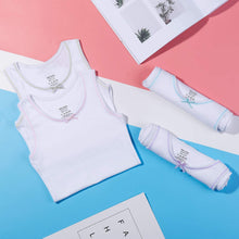 Load image into Gallery viewer, Girls White Colored Rim Undershirt 4 Pack