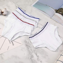 Load image into Gallery viewer, Boys White Colored Rim Briefs 4 Pack