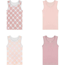 Load image into Gallery viewer, Girls Dot Pattern Undershirt 4 Pack