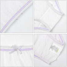 Load image into Gallery viewer, Girls White Colored Rim Briefs 4 Pack