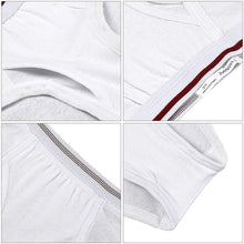 Load image into Gallery viewer, Boys White Colored Rim Briefs 4 Pack