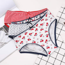 Load image into Gallery viewer, Girls Red and Navy Briefs 4 Pack