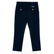 Load image into Gallery viewer, Navy Slim Fit Cotton Poly Pants