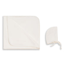 Load image into Gallery viewer, Ribbon Detail Hat and Blanket Set White
