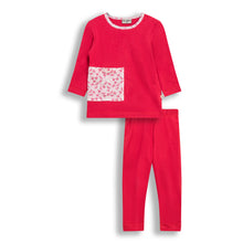 Load image into Gallery viewer, Floral Side Pocket 2 Piece Lounge Set Red
