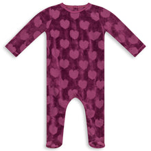 Load image into Gallery viewer, Jacquard Heart Footie Violet

