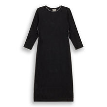 Load image into Gallery viewer, Picot Stitch Ribbed Lounge  Dress Black
