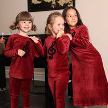 Load image into Gallery viewer, Musical Note Lounge Dress Burgundy
