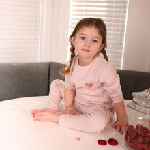 Load image into Gallery viewer, Waffle 2 Piece Lounge Set with Embroidered Heart
