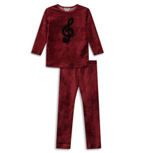 Load image into Gallery viewer, Musical Note Lounge 2 Piece Burgundy

