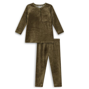 Buttoned Lounge 2 Piece Olive