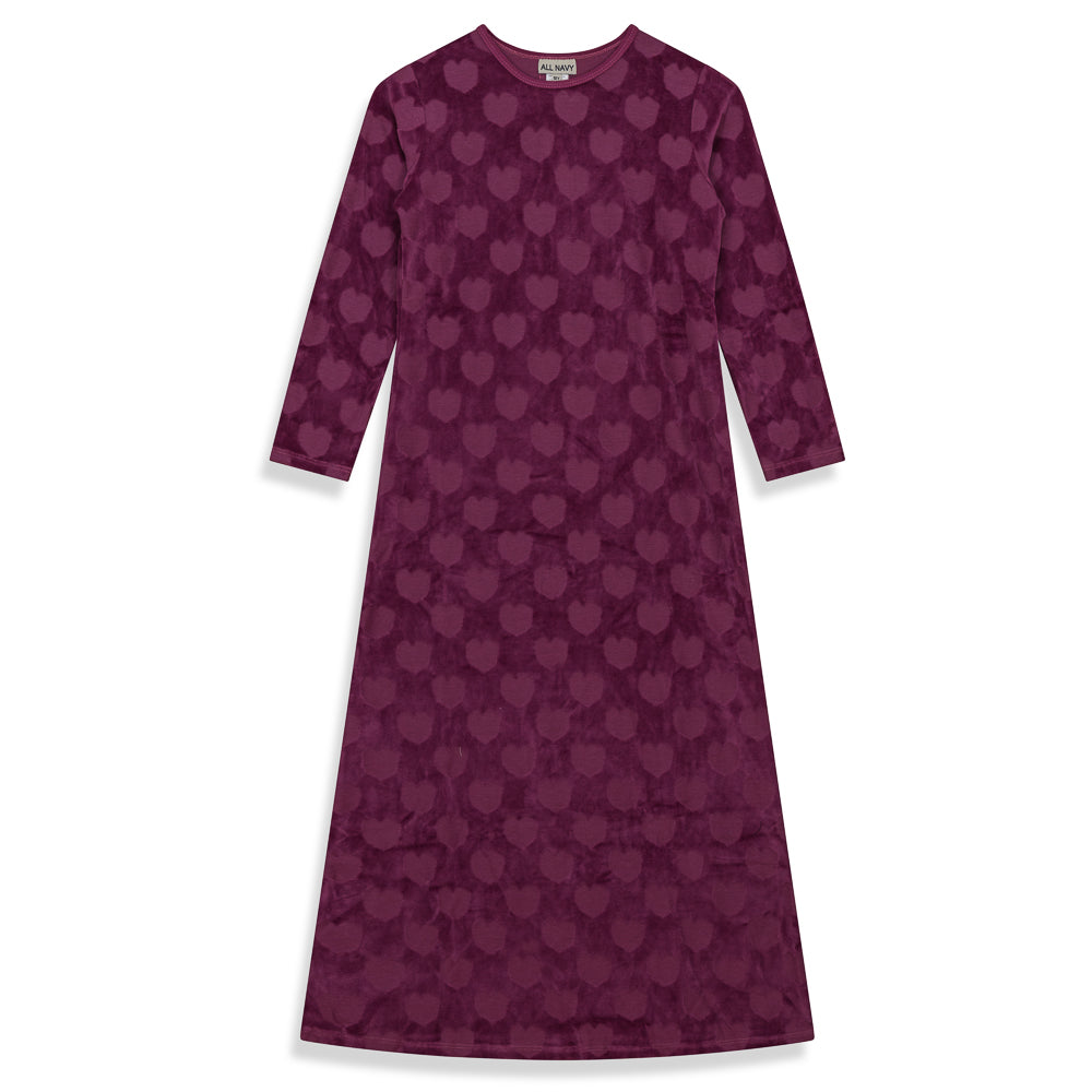 Jacquard Heart Lounge Dress Violet