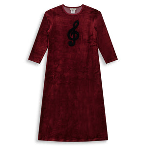 Musical Note Lounge Dress Burgundy