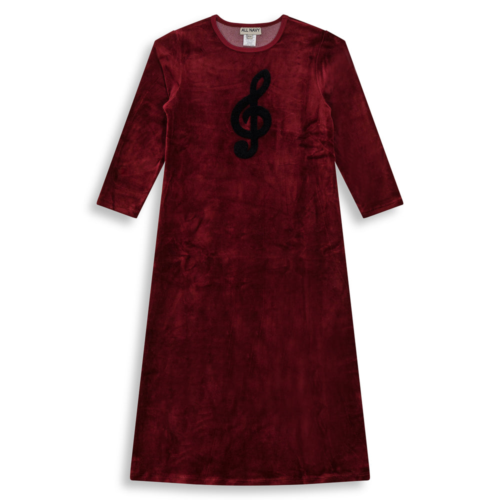 Musical Note Lounge Dress Burgundy