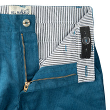 Load image into Gallery viewer, Denim Blue Regular Fit Corduroy Pants
