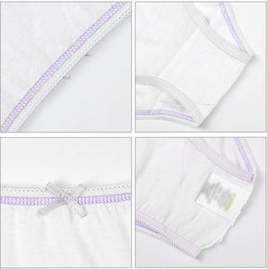Girls White Colored Rim Briefs 4 Pack
