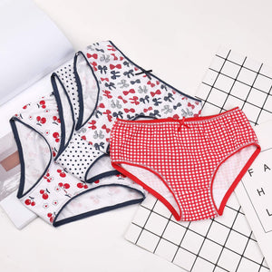 Girls Red and Navy Briefs 4 Pack