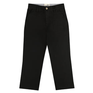 Black Regular Fit Cotton Poly Pants