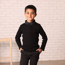 Load image into Gallery viewer, Ribbed Polo Black
