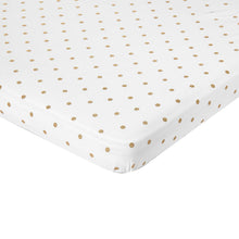 Load image into Gallery viewer, Fitted Sheets Gold Polka Dots
