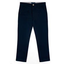 Load image into Gallery viewer, Navy Slim Fit Cotton Poly Pants
